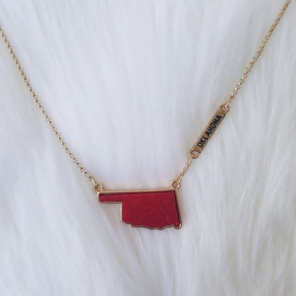 Red Oklahoma Druzy Necklace